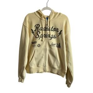 Disney Pixar Radiator Springs Cars Butter Yellow Full Zip Hoodie - Size XL